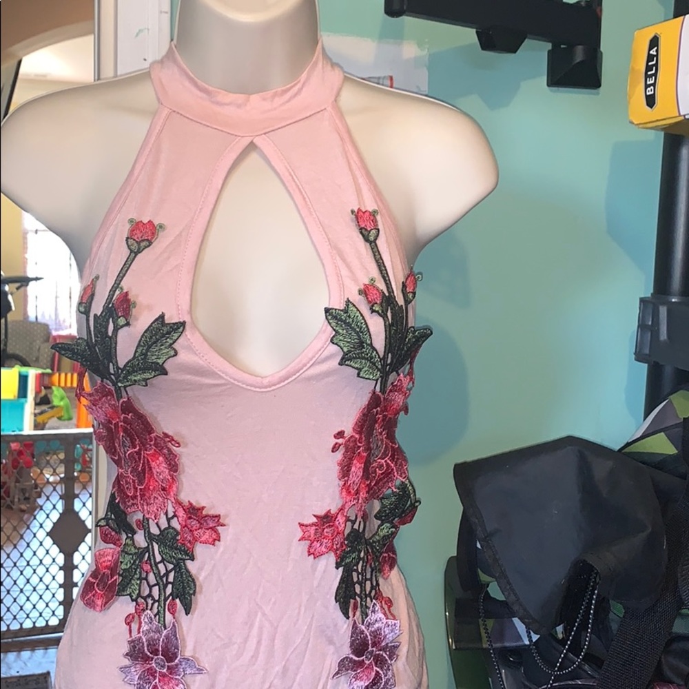 Floral high neck bodysuit